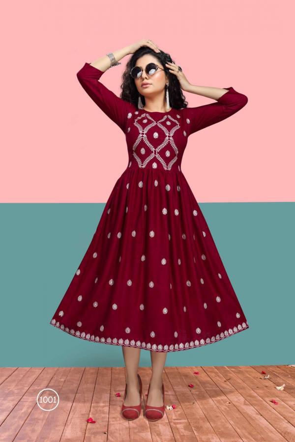 Kashmir Fancy Rayon Flair Kurti 